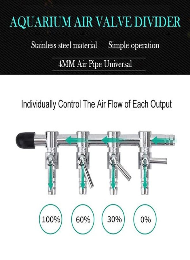 موزع هواء من الفولاذ المقاوم للصدأ لأحواض السمك من VAYINATO® بخمسة منافذ مع وحدة تحكم (5 منافذ) من Petzlifeworld - Image 3